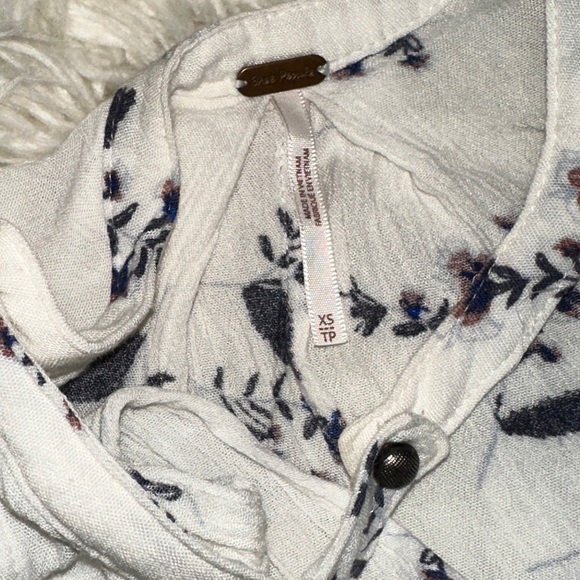 Free People | Tree Swing Tunic Tank Top Sleeveless Blouse Floral Print Keyhole - Picture 9 of 14